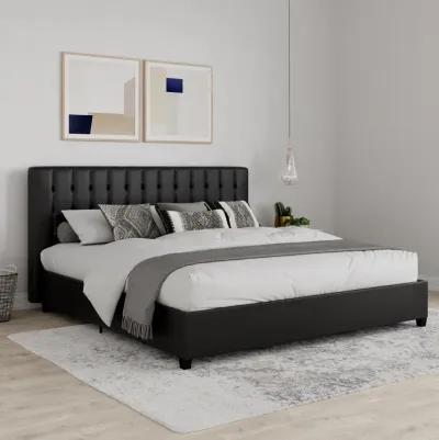 Emily Tufted Upholstered Bed with Wooden slats and Frame