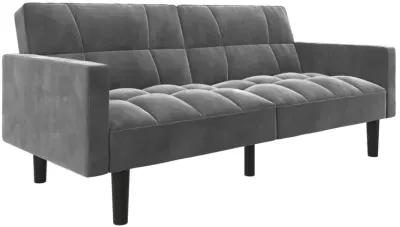 Harper Convertible Upholstered Futon with Wide Track Arms