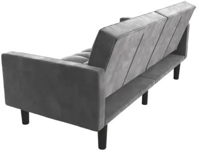 Harper Convertible Upholstered Futon with Wide Track Arms