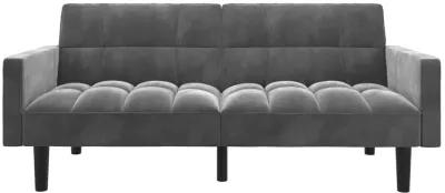 Harper Convertible Upholstered Futon with Wide Track Arms