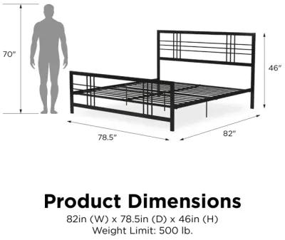 Burbank Metal Frame Bed with Adjustable Heights for Under Bed Storage