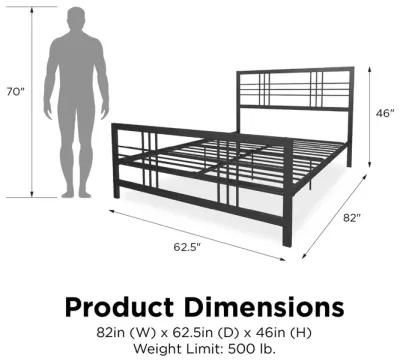 Burbank Metal Frame Bed with Adjustable Heights for Under Bed Storage