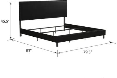 Janford Upholstered Bed with Sturdy Wood and Metal Frame