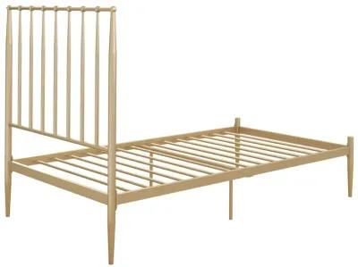 Giulia Modern Metal Platform Bed with Headboard and Underbed Clearance