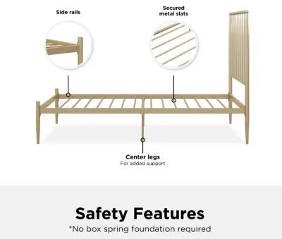 Giulia Modern Metal Platform Bed with Headboard and Underbed Clearance