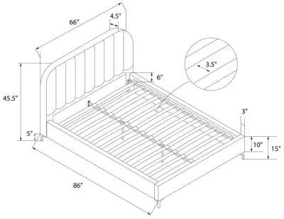 Callie Velvet Upholstered Bed with Wood Frame and Slats