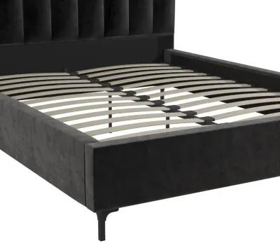 Callie Velvet Upholstered Bed with Wood Frame and Slats