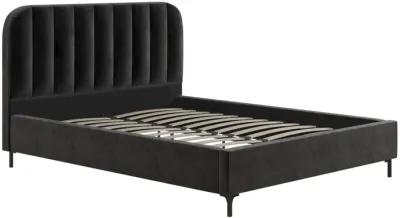 Callie Velvet Upholstered Bed with Wood Frame and Slats