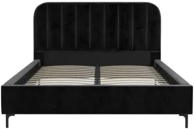 Callie Velvet Upholstered Bed with Wood Frame and Slats