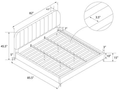 Callie Velvet Upholstered Bed with Wood Frame and Slats