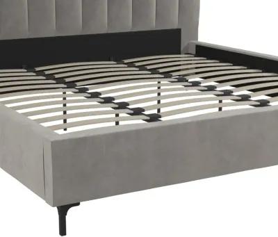 Callie Velvet Upholstered Bed with Wood Frame and Slats