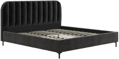 Callie Velvet Upholstered Bed with Wood Frame and Slats