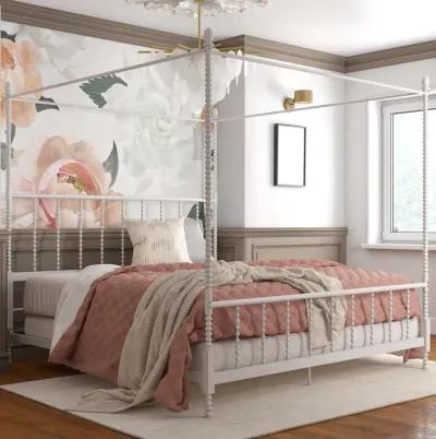 Jenny Lind Metal Canopy Bed with Twist Spindles