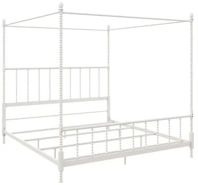 Jenny Lind Metal Canopy Bed with Twist Spindles