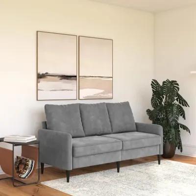 Cassia Pillowback 3-Seater Velvet Sofa with Pocket Coil Seating