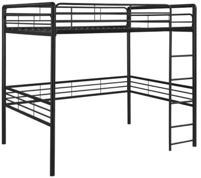 Tommy Full Metal Loft Bed with 59 Inches of Under Bed Storage