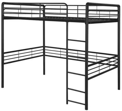 Tommy Full Metal Loft Bed with 59 Inches of Under Bed Storage