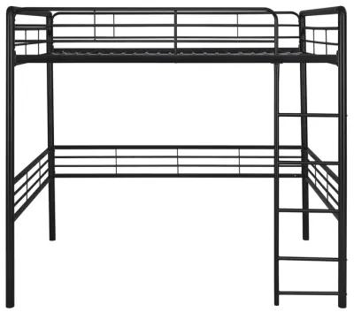 Tommy Full Metal Loft Bed with 59 Inches of Under Bed Storage