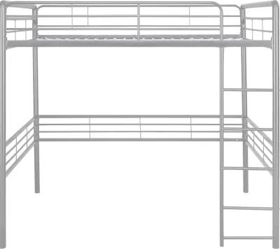 Tommy Full Metal Loft Bed with 59 Inches of Under Bed Storage