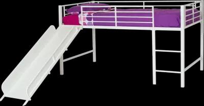 Laurie Junior Loft Bed with Metal Frame and Built-In Slide