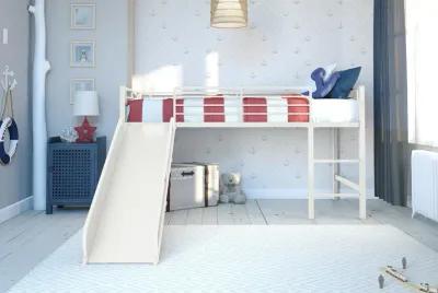 Laurie Junior Loft Bed with Metal Frame and Built-In Slide