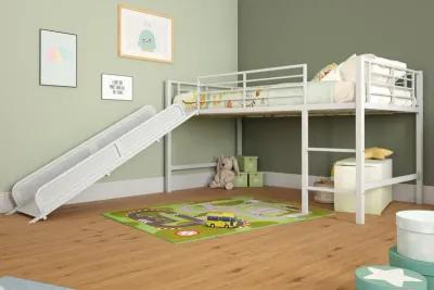 Laurie Junior Loft Bed with Metal Frame and Built-In Slide