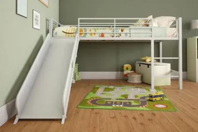 Laurie Junior Loft Bed with Metal Frame and Built-In Slide