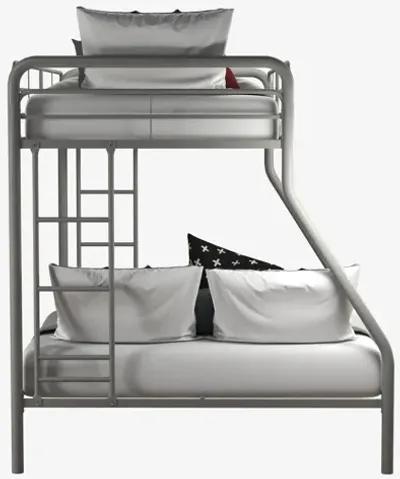 Dusty Twin over Full Metal Bunk Bed with Integrated Ladder