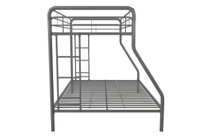 Dusty Twin over Full Metal Bunk Bed with Integrated Ladder