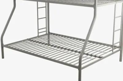 Dusty Twin over Full Metal Bunk Bed with Integrated Ladder