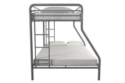 Dusty Twin over Full Metal Bunk Bed with Integrated Ladder