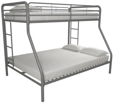 Dusty Twin over Full Metal Bunk Bed with Integrated Ladder