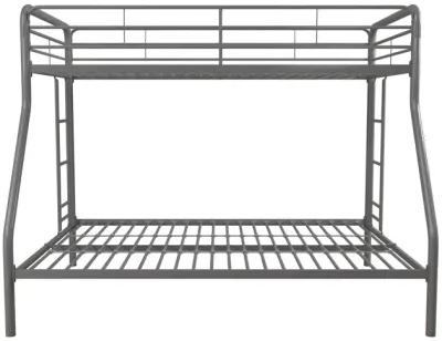 Dusty Twin over Full Metal Bunk Bed with Integrated Ladder