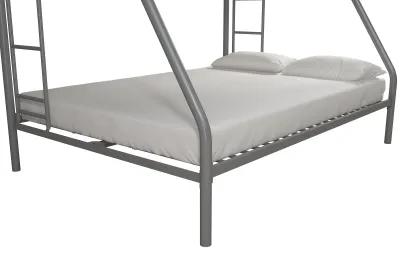 Dusty Twin over Full Metal Bunk Bed with Integrated Ladder