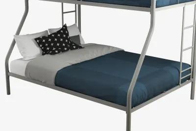 Dusty Twin over Full Metal Bunk Bed with Integrated Ladder