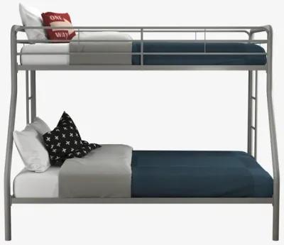 Dusty Twin over Full Metal Bunk Bed with Integrated Ladder