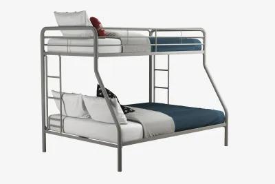 Dusty Twin over Full Metal Bunk Bed with Integrated Ladder