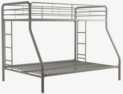 Dusty Twin over Full Metal Bunk Bed with Integrated Ladder