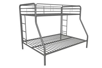 Dusty Twin over Full Metal Bunk Bed with Integrated Ladder