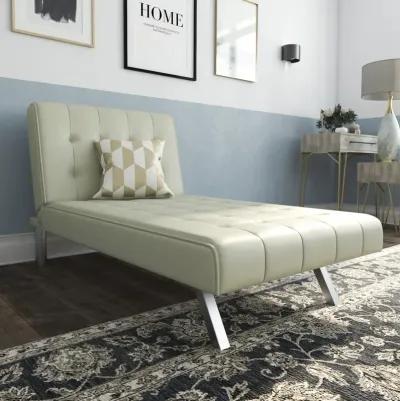 Emily Tufted Upholstered Chaise Lounger Chair with Adjustable Back