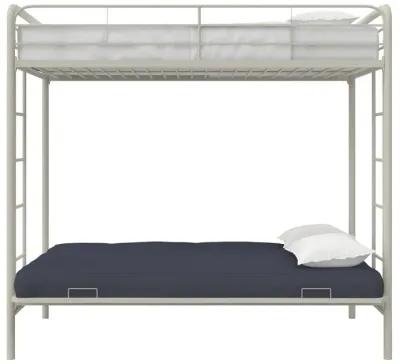 Sammuel Twin over Futon Metal Bunk Bed with Integrated Ladders and Guardrails