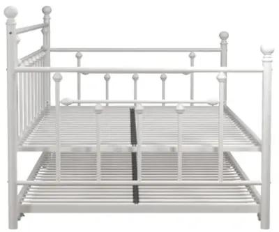 Manila Metal Daybed and Trundle Set with Sturdy Metal Frame and Slats