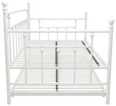 Manila Metal Daybed and Trundle Set with Sturdy Metal Frame and Slats