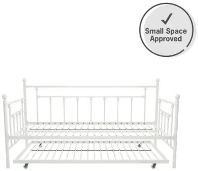 Manila Metal Daybed and Trundle Set with Sturdy Metal Frame and Slats