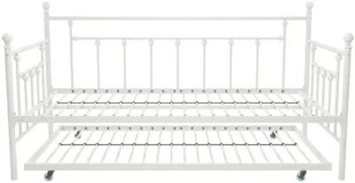 Manila Metal Daybed and Trundle Set with Sturdy Metal Frame and Slats