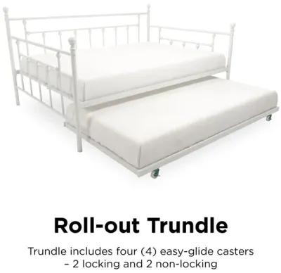 Manila Metal Daybed and Trundle Set with Sturdy Metal Frame and Slats