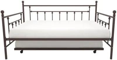 Manila Metal Daybed and Trundle Set with Sturdy Metal Frame and Slats