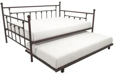 Manila Metal Daybed and Trundle Set with Sturdy Metal Frame and Slats