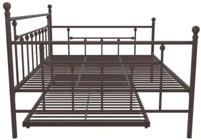 Manila Metal Daybed and Trundle Set with Sturdy Metal Frame and Slats