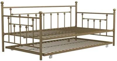 Manila Metal Daybed and Trundle Set with Sturdy Metal Frame and Slats